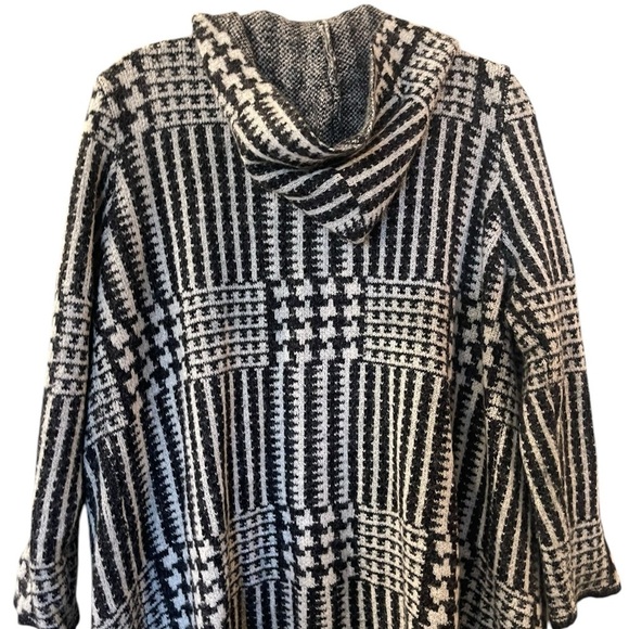 Joseph A Long Women’s Maxi Cardigan Houndstooth Pockets Stretch Knit Size: Large - Picture 10 of 11